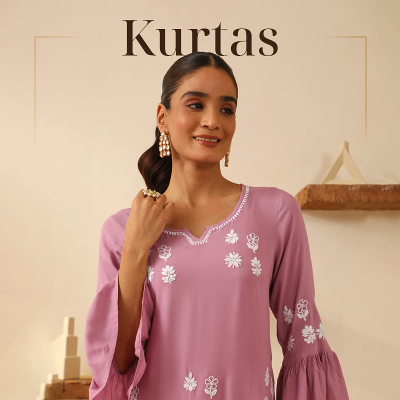 Chikankari Kurtas for Women - Auto