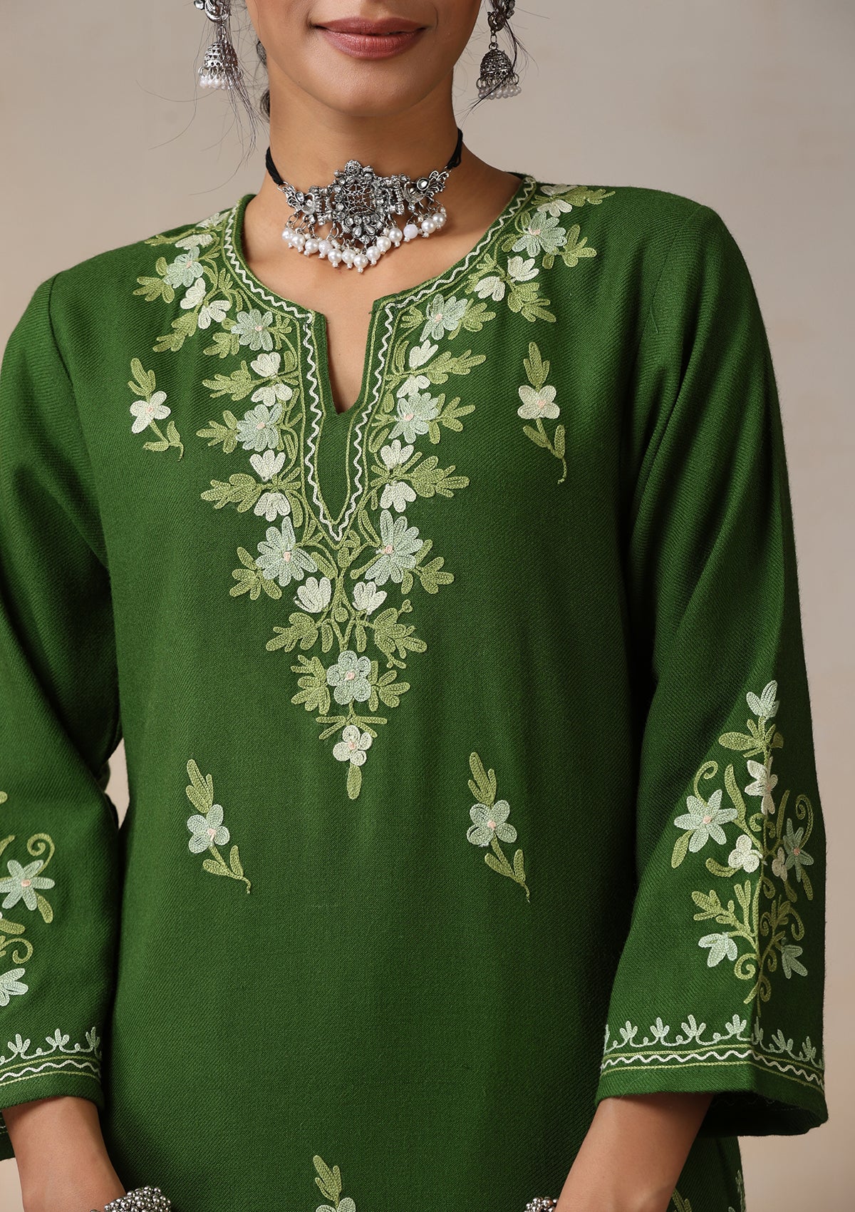 Chikan embroidery kurtis fashion